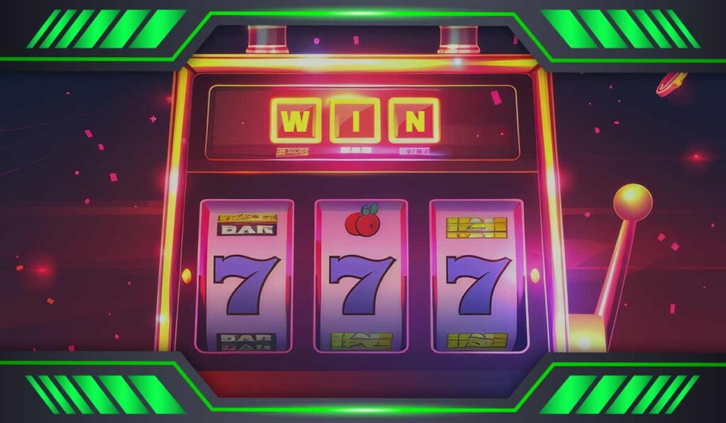Close-up of a slot machine screen with winning symbols aligned, highlighting the excitement of playing slots.
