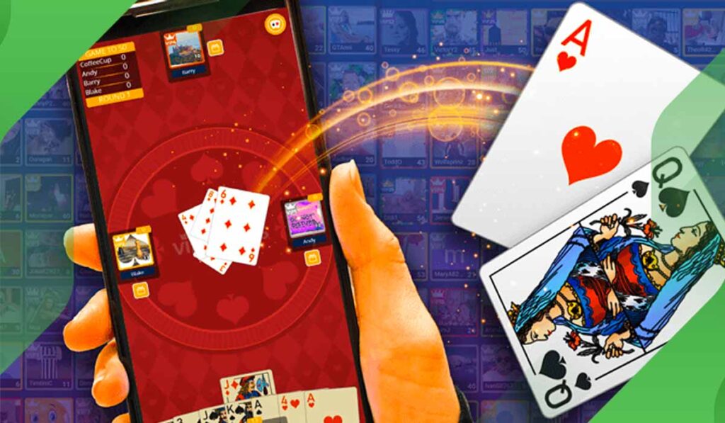 Player enjoying online card games