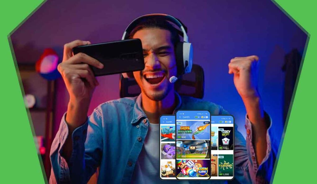 Player enjoying real money games on a smartphone