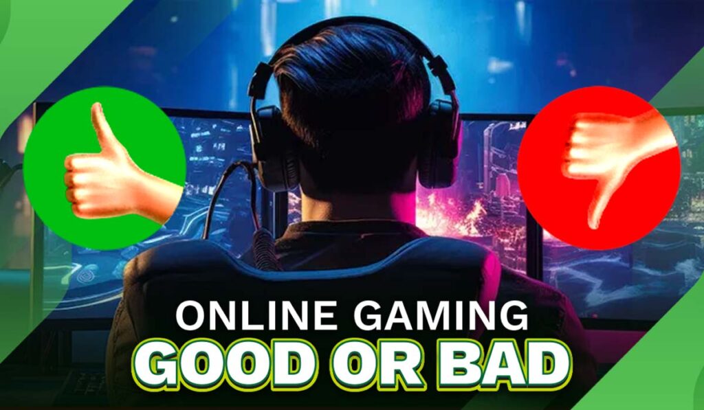 Person playing online games on a computer.