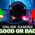 Person playing online games on a computer.